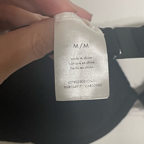 ONIA Johanna Top in Black White Straps Ribbed Curved Shape Adjustable Medium - Picture 9 of 11